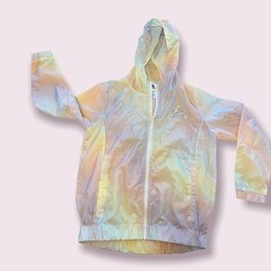 Adidas Big Girls Rainbow Hooded Windbreaker